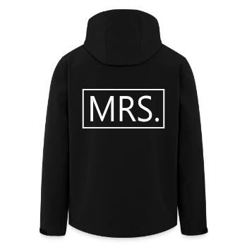 Mrs. Matching Couple Engagement Wedding Honeymoon - Men’s Recycled Softshell Jacket by Stanley/Stella - black - Back - AI Model Male 185 light (185cm)