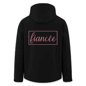 Fiancée Fiancée Fiançailles Mariage Lune de Miel - Veste softshell homme en polyester recyclé Stanley/Stella - noir - Dos - AI Model Male 185 light (185cm)