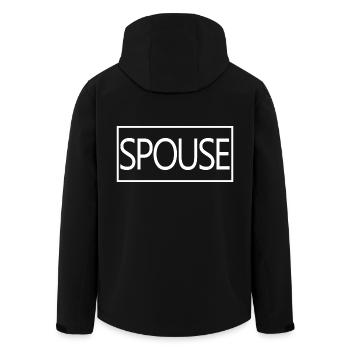Spouse Matching Couple Men & Women Wedding Day - Men’s Recycled Softshell Jacket by Stanley/Stella - black - Back - AI Model Male 185 light (185cm)