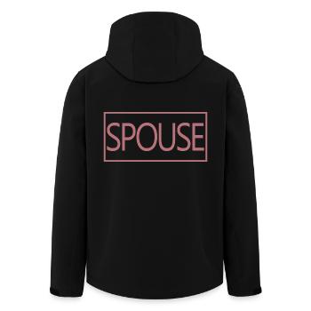 Couple jumelé conjoint hommes et femmes Jour de mariage - Veste softshell homme en polyester recyclé Stanley/Stella - noir - Dos - AI Model Male 185 light (185cm)