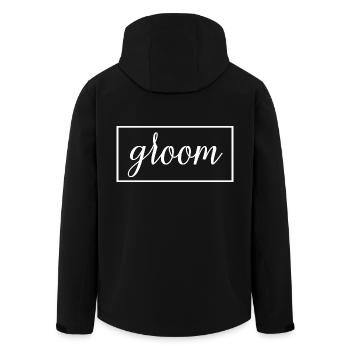 Groom - Husband To Be Wedding Party Engagement - Men’s Recycled Softshell Jacket by Stanley/Stella - black - Back - AI Model Male 185 light (185cm)