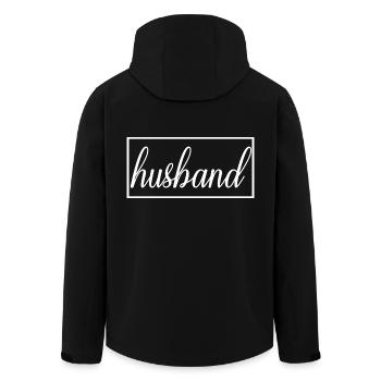 Ehemann passende Verlobung Hochzeit Flitterwochen - Recycelte Männer Softshell-Jacke von Stanley/Stella - Schwarz - Hinten - AI Model Male 185 light (185cm)