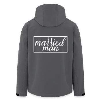 Homme marié Couple Matching Mariage Lune de miel - Veste softshell homme en polyester recyclé Stanley/Stella - charbon - Dos - AI Model Male 185 light (185cm)