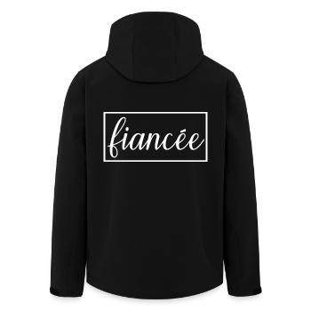 Fiancée Fiancée Fiançailles Mariage Lune de Miel - Veste softshell homme en polyester recyclé Stanley/Stella - noir - Dos - AI Model Male 185 light (185cm)