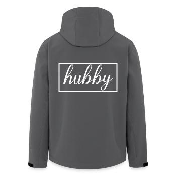 Ehemann Matching Verlobung Hochzeit Flitterwochen - Recycelte Männer Softshell-Jacke von Stanley/Stella - Anthrazit - Hinten - AI Model Male 185 light (185cm)