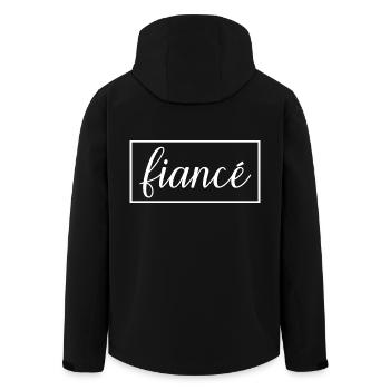 Fiancé Matching Engagement Gift Groom’s Mariage du marié - Veste softshell homme en polyester recyclé Stanley/Stella - noir - Dos - AI Model Male 185 light (185cm)