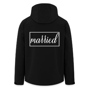 Couple marié assorti Hommes & Femmes Jour de mariage - Veste softshell homme en polyester recyclé Stanley/Stella - noir - Dos - AI Model Male 185 light (185cm)
