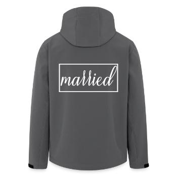 Couple marié assorti Hommes & Femmes Jour de mariage - Veste softshell homme en polyester recyclé Stanley/Stella - charbon - Dos - AI Model Male 185 light (185cm)