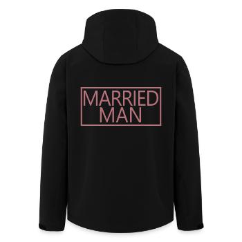 Married Man Matching Couple Wedding Honeymoon - Men’s Recycled Softshell Jacket by Stanley/Stella - black - Back - AI Model Male 185 light (185cm)