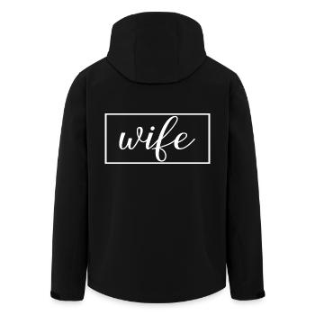 Mariage Matching Couple Fiançailles Lune de miel - Veste softshell homme en polyester recyclé Stanley/Stella - noir - Dos - AI Model Male 185 light (185cm)