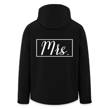 Mrs. Matching Paar Verlobung Hochzeit Flitterwochen - Recycelte Männer Softshell-Jacke von Stanley/Stella - Schwarz - Hinten - AI Model Male 185 light (185cm)