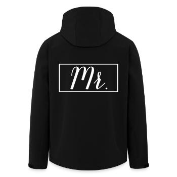 Mr. Matching Couple Engagement Wedding Honeymoon - Men’s Recycled Softshell Jacket by Stanley/Stella - black - Back - AI Model Male 185 light (185cm)