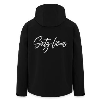 Sixty-Licious Funny 60th Birthday Party Men Women - Men’s Recycled Softshell Jacket by Stanley/Stella - black - Back - AI Model Male 185 light (185cm)