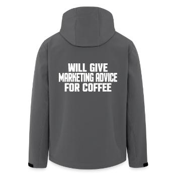 Lustiger Marketingspezialist & Kaffeeliebhaber Geschenk - Recycelte Männer Softshell-Jacke von Stanley/Stella - Schwarz - Hinten - AI Model Male 185 light (185cm)