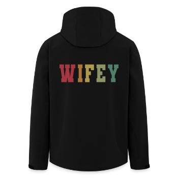 Retro Wifey Matching Couple Wedding Party Mariage - Veste softshell homme en polyester recyclé Stanley/Stella - noir - Dos - AI Model Male 185 light (185cm)