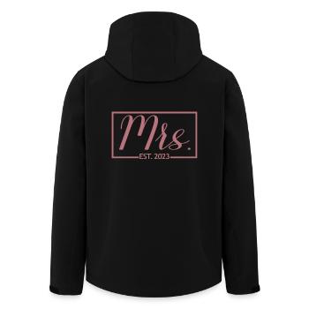 Mme Est. 2023 Fiançailles Douche nuptiale Mariage - Veste softshell homme en polyester recyclé Stanley/Stella - noir - Dos - AI Model Male 185 light (185cm)