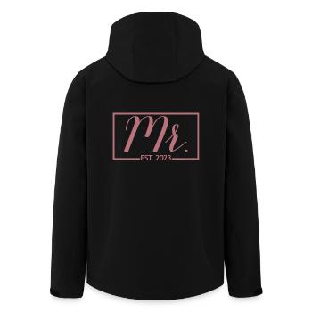 Mr. Est. 2023 Engagement For Groom's Wedding Party - Men’s Recycled Softshell Jacket by Stanley/Stella - black - Back - AI Model Male 185 light (185cm)
