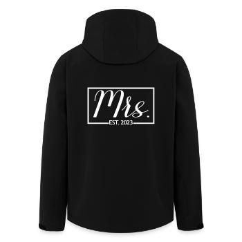 Mme Est. 2023 Fiançailles Douche nuptiale Mariage - Veste softshell homme en polyester recyclé Stanley/Stella - noir - Dos - AI Model Male 185 light (185cm)
