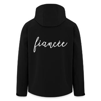 Fiancée Matching Engagement Wedding Honeymoon - Men’s Recycled Softshell Jacket by Stanley/Stella - black - Back - AI Model Male 185 light (185cm)
