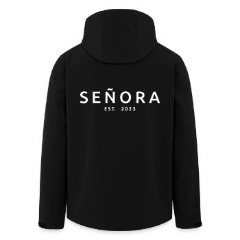 Señora Est. 2023 Fiançailles mariée à être mariage - Veste softshell homme en polyester recyclé Stanley/Stella - noir - Dos - AI Model Male 185 light (185cm)