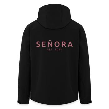 Señora Est. 2023 Fiançailles mariée à être mariage - Veste softshell homme en polyester recyclé Stanley/Stella - noir - Dos - AI Model Male 185 light (185cm)