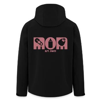 2023, Maman en devenir, annonce de grossesse - Veste softshell homme en polyester recyclé Stanley/Stella - noir - Dos - AI Model Male 185 light (185cm)