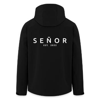 2022 Fête de mariage du marié de fiançailles - Veste softshell homme en polyester recyclé Stanley/Stella - noir - Dos - AI Model Male 185 light (185cm)