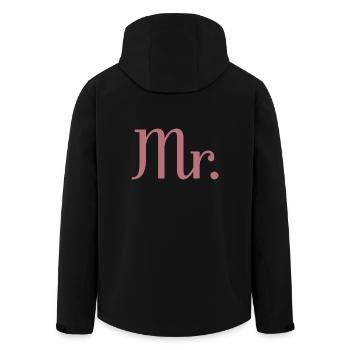 Mr. Matching Paar Verlobung Hochzeit Flitterwochen - Recycelte Männer Softshell-Jacke von Stanley/Stella - Schwarz - Hinten - AI Model Male 185 light (185cm)