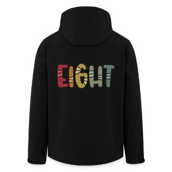 Acht-8-jähriger Geburtstag, 8-jähriges Jubiläum - Recycelte Männer Softshell-Jacke von Stanley/Stella - Schwarz - Hinten - AI Model Male 185 light (185cm)