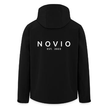 2022 Hochzeit des Verlobungsgeschenks des Bräutigams - Recycelte Männer Softshell-Jacke von Stanley/Stella - Schwarz - Hinten - AI Model Male 185 light (185cm)