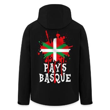 pays basque 10 - Veste softshell homme en polyester recyclé Stanley/Stella - noir - Dos - AI Model Male 185 light (185cm)