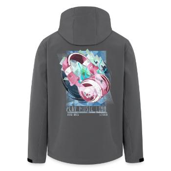 Festival Musik Illustration Party - Recycelte Männer Softshell-Jacke von Stanley/Stella - Anthrazit - Hinten - AI Model Male 185 light (185cm)