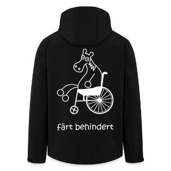 färt behindert, Pferd im Rollstuhl, Lähmung, Pferd - Recycelte Männer Softshell-Jacke von Stanley/Stella - Schwarz - Hinten - AI Model Male 185 light (185cm)