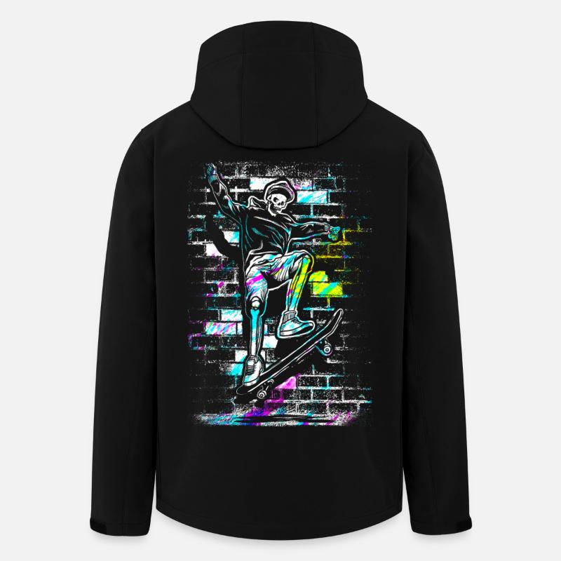 Skate - Skateboard - Crâne de Skater - Veste softshell homme en polyester recyclé Stanley/Stella - noir