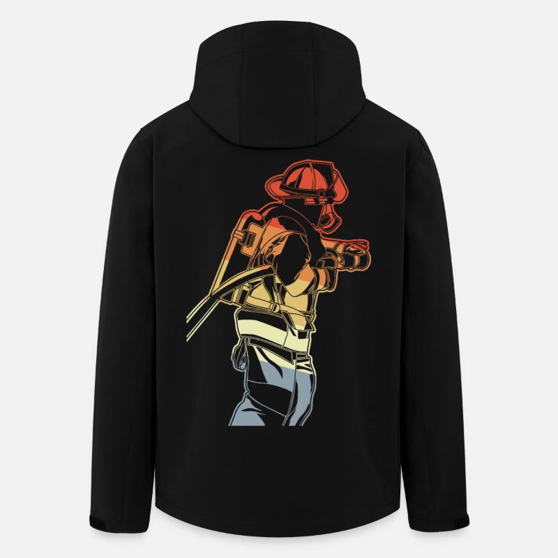 Feuerwehrmann - Recycelte Männer Softshell-Jacke von Stanley/Stella - Schwarz