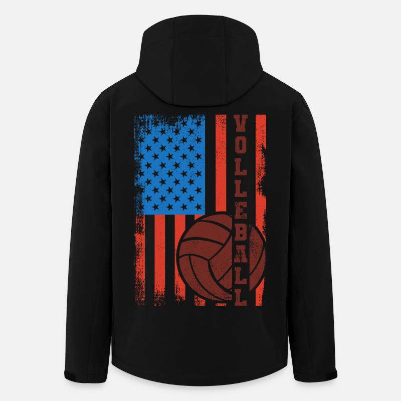 Patriotischer Volleyballspieler - Recycelte Männer Softshell-Jacke von Stanley/Stella - Schwarz