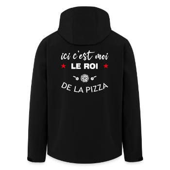 Humour Pizza Roi T-shirt - Veste softshell homme en polyester recyclé Stanley/Stella - noir - Dos - AI Model Male 185 light (185cm)