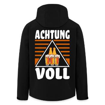 Achtung Voll - Lustiger Spruch Party Feiern Bier - Recycelte Männer Softshell-Jacke von Stanley/Stella - Schwarz - Hinten - AI Model Male 185 light (185cm)