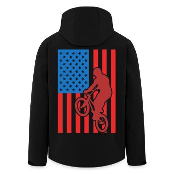 Patriotischer BMX Radfahrer - Recycelte Männer Softshell-Jacke von Stanley/Stella - Schwarz - Hinten - AI Model Male 185 light (185cm)