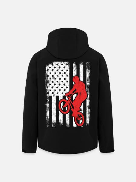 BMX USA Flag - Men’s Recycled Softshell Jacket by Stanley/Stella - black