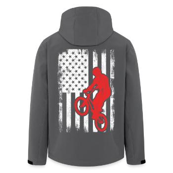 BMX USA Flagge - Recycelte Männer Softshell-Jacke von Stanley/Stella - Anthrazit - Hinten - AI Model Male 185 light (185cm)