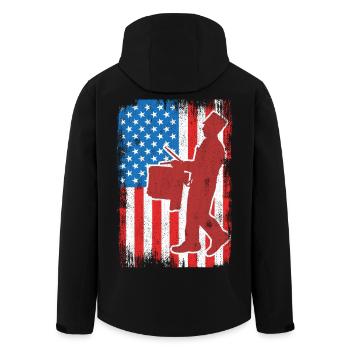 Trommel 4. Juli USA - Recycelte Männer Softshell-Jacke von Stanley/Stella - Schwarz - Hinten - AI Model Male 185 light (185cm)