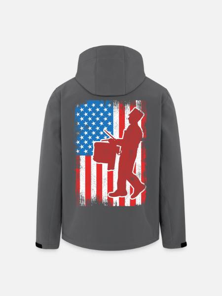 Drum 4th of July USA - Men’s Recycled Softshell Jacket by Stanley/Stella - black
