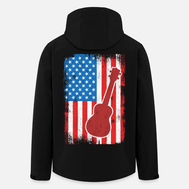 4. Juli USA Ukulele - Recycelte Männer Softshell-Jacke von Stanley/Stella - Schwarz