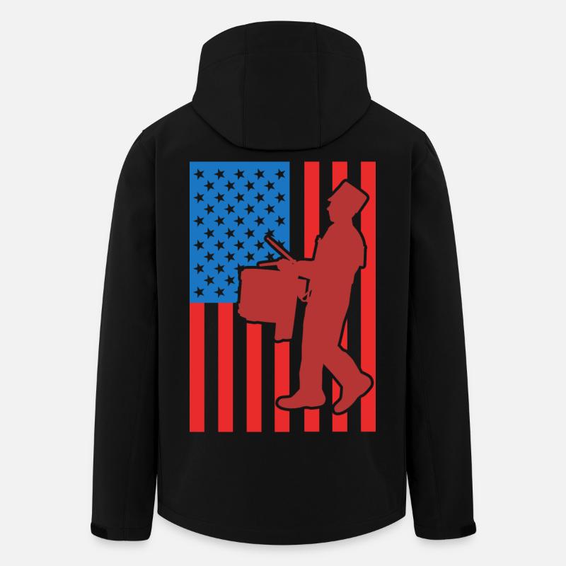 Trommel USA Flagge - Recycelte Männer Softshell-Jacke von Stanley/Stella - Schwarz