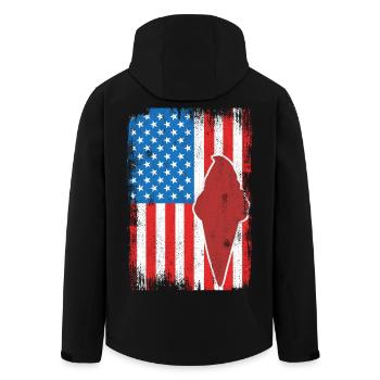 Crème glacée 4 juillet USA - Veste softshell homme en polyester recyclé Stanley/Stella - noir - Dos - AI Model Male 185 light (185cm)