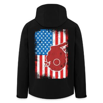 Patriotic U.S. Beekeeper - Men’s Recycled Softshell Jacket by Stanley/Stella - black - Back - AI Model Male 185 light (185cm)