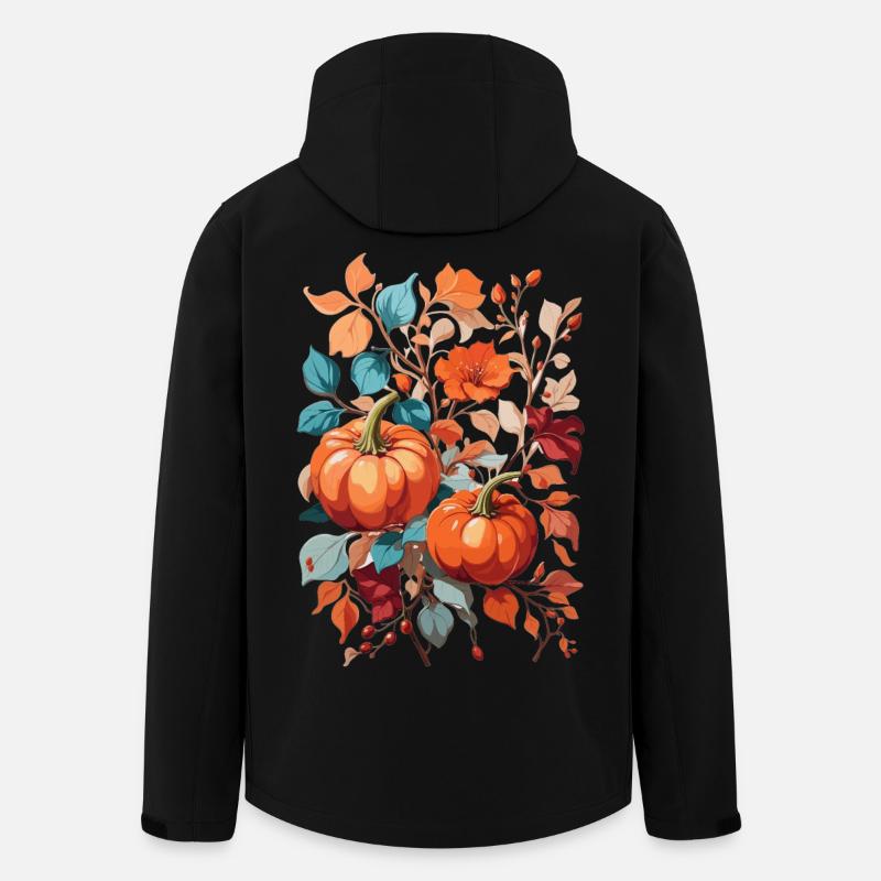 Kürbis mit Blätter - Recycelte Männer Softshell-Jacke von Stanley/Stella - Schwarz