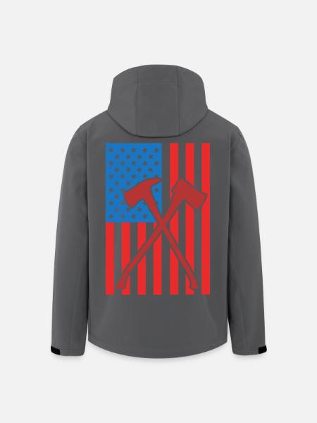 Fire Fighting USA Flag - Men’s Recycled Softshell Jacket by Stanley/Stella - black