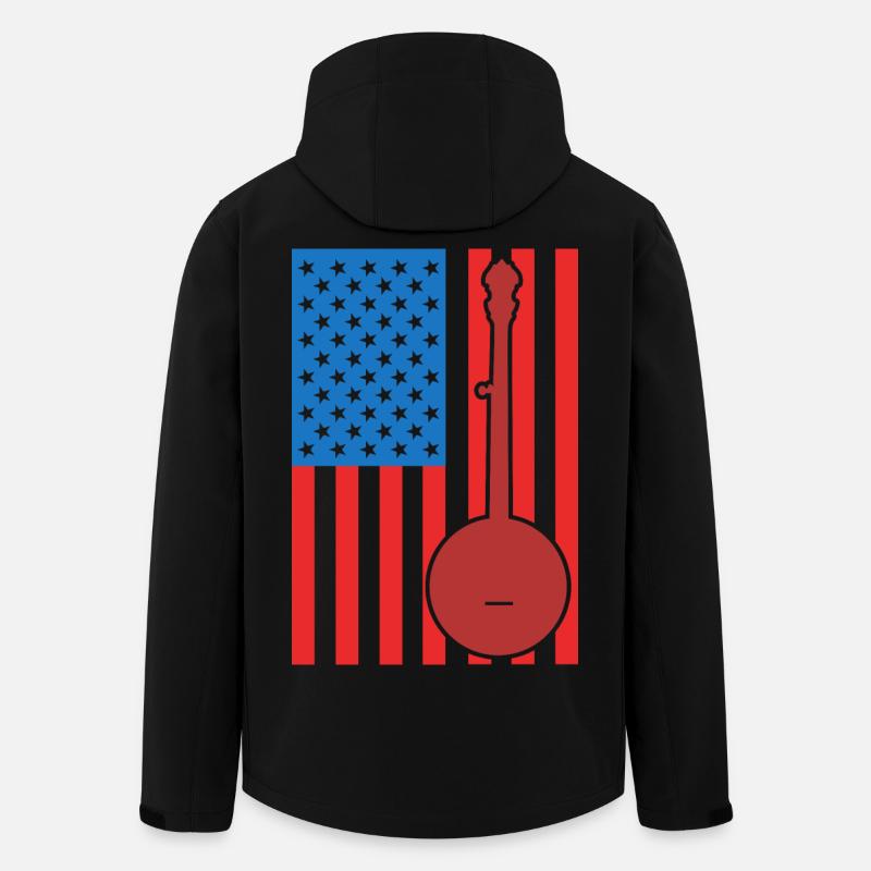 Banjo USA Flag - Men’s Recycled Softshell Jacket by Stanley/Stella - black